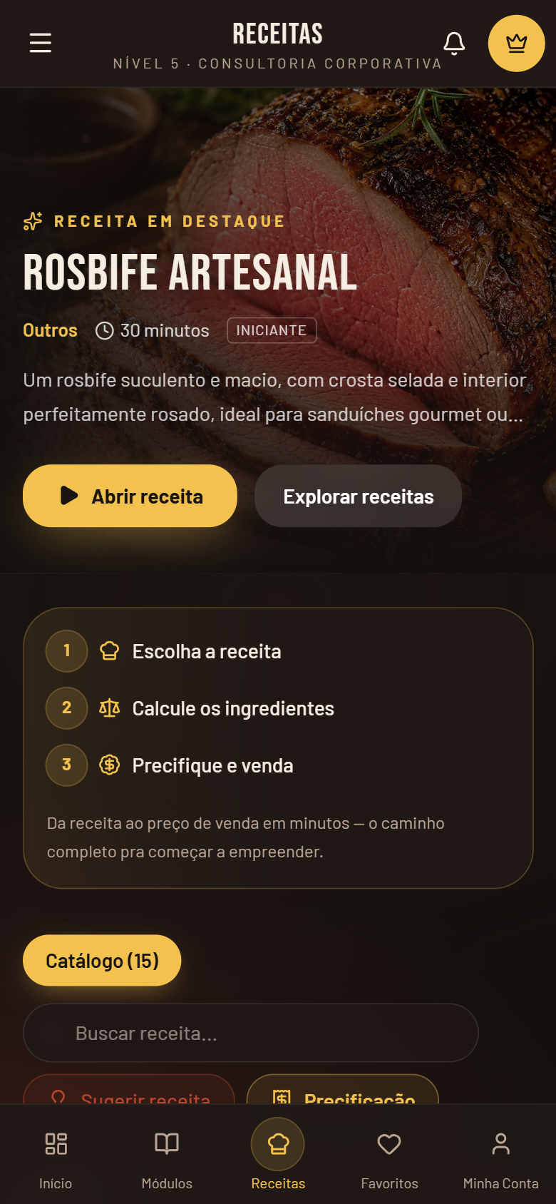 Receitas com precificação
